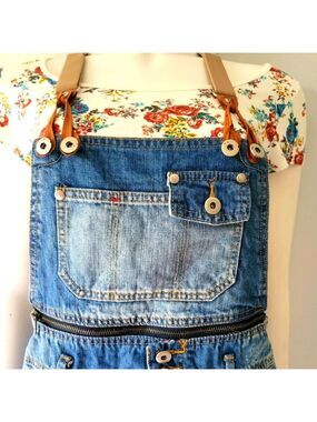 Maple Color Jeans Girls Crop Overall Size L